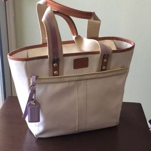 Cream Coach Handbag